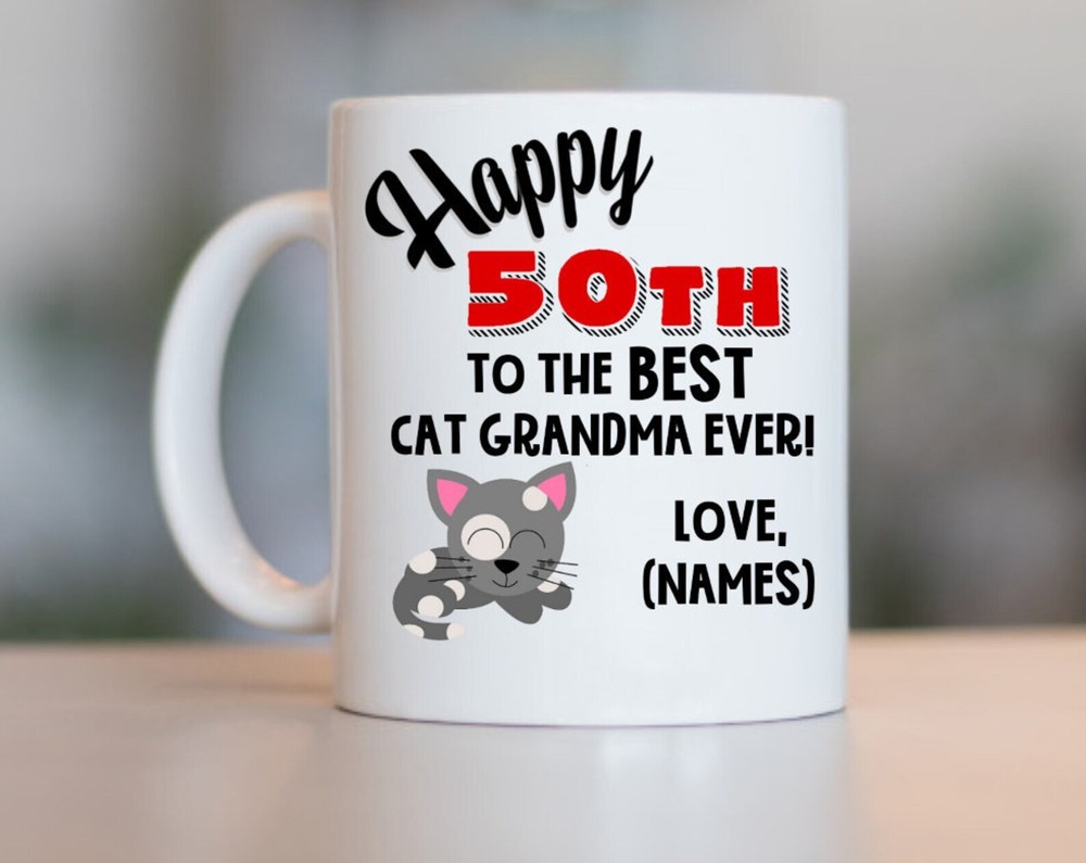 50th Cat Grandma Birthday Cat Grandma 50th Birthday 50th Birthday Gift For Cat