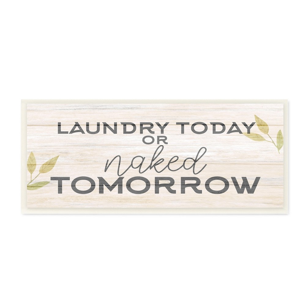 Stupell Botanical Laundry Sign Text Typography Funny Quote  Wood Wall Art -