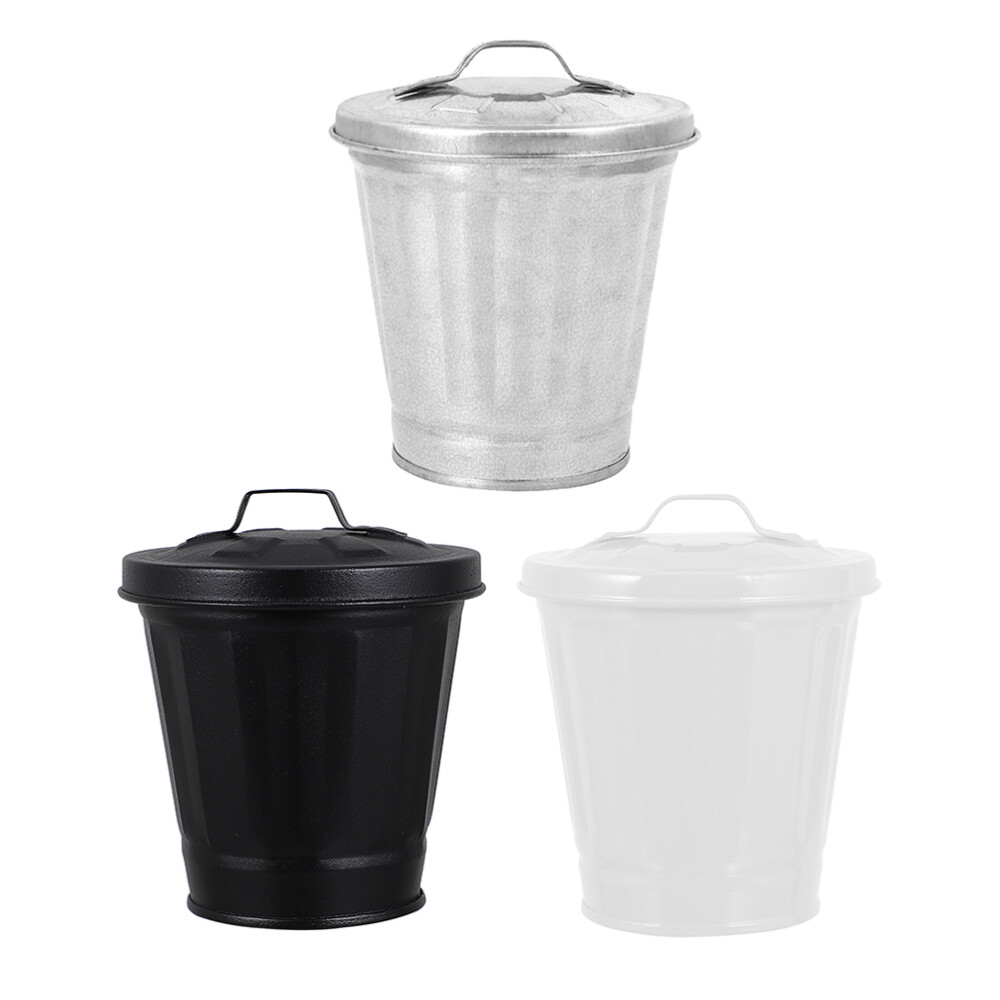 3 Pcs Desktop Garbage Bin Flowerpot Mini Lovely Can Travel Office