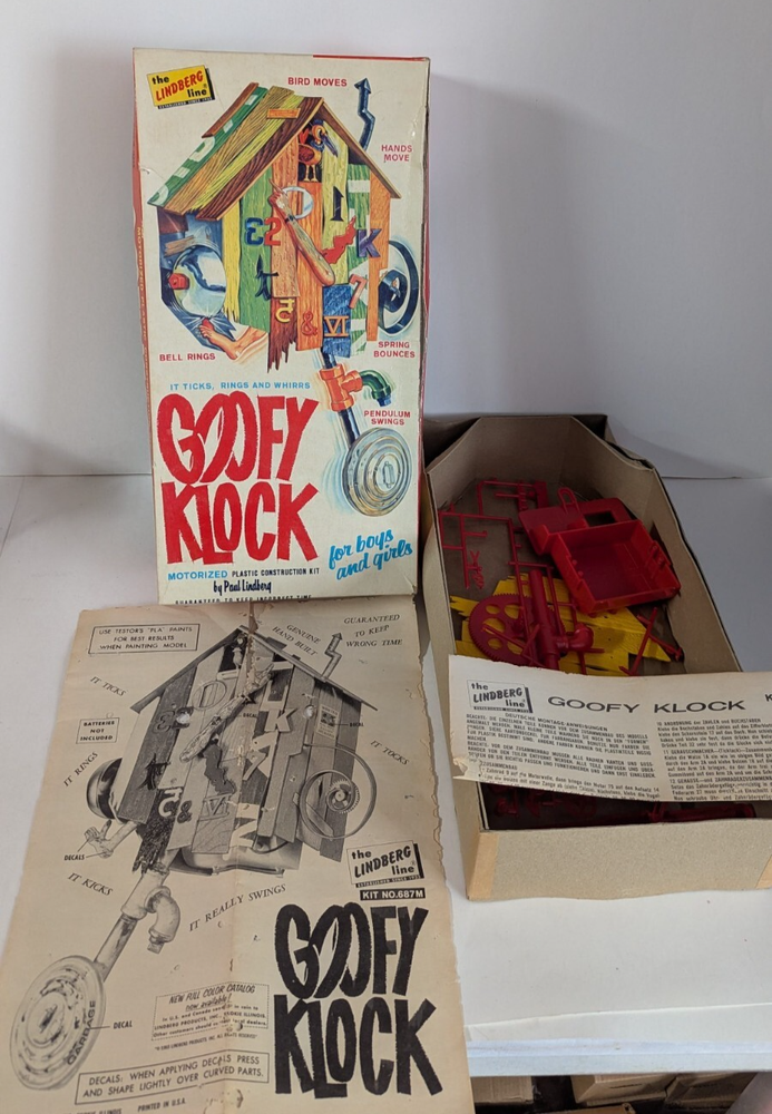 Lindberg 1965 687M198 Goofy Klock Motorized Vintage Model Kit With Original Box