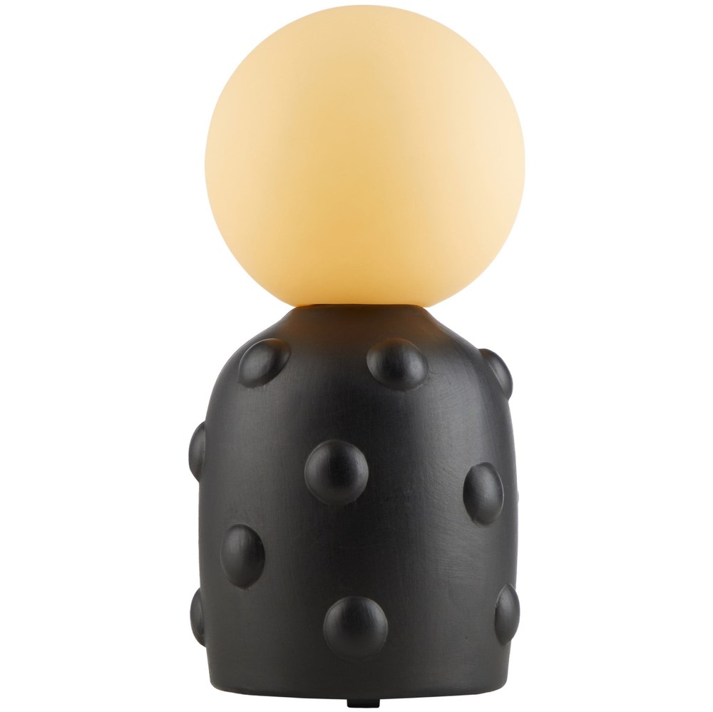 Drew Barrymore Beautiful 9.75-Inch Black Hobnail Ceramic USB Rechargeable Table Lamp