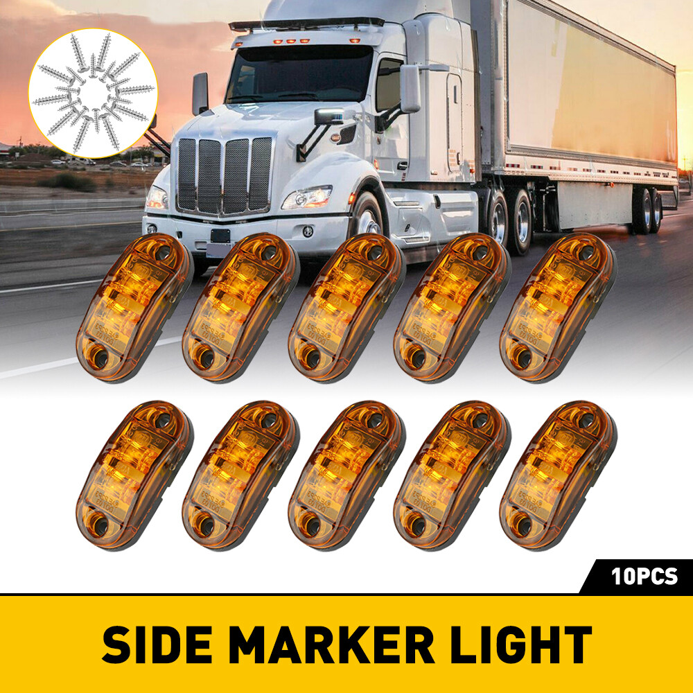 10X Yellow Marker LED Side Lights Truck Clearance Trailer Indicator Light IP67