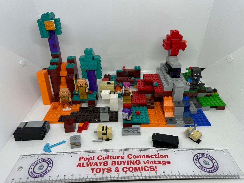 Lego Minecraft Warped Forest 21168 and Ruined Portal 21172 Nearly Complete Set