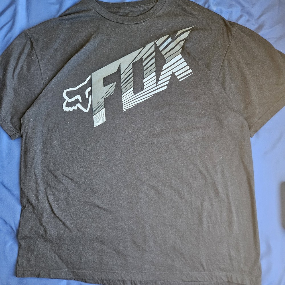 Y2K Fox Racing Black Shortsleeve T-Shirt Size XL