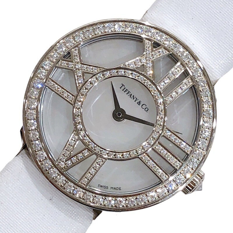 Tiffany CO Atlas Cocktail White Shell Z1900.10.40.E91A40B White K18WG Watch W