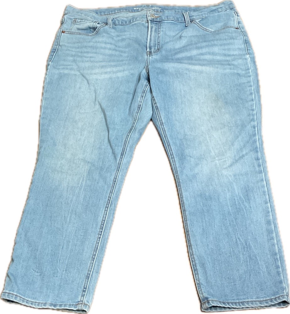 Old Navy Women's Size 18 Mid-Rise Built-In Warm Boyfriend Crop Jeans Light Wash