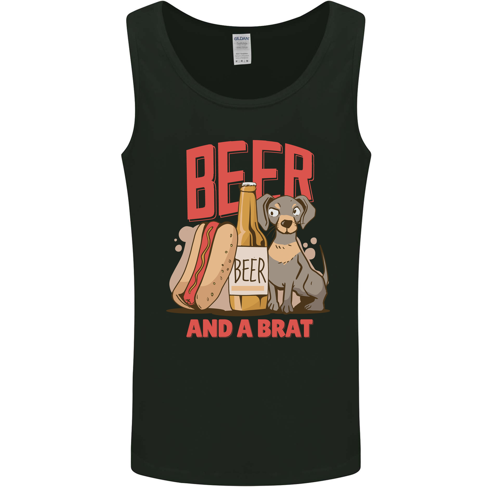 Funny Beer & Brat Dog Lover's Vest Tank Top for Men