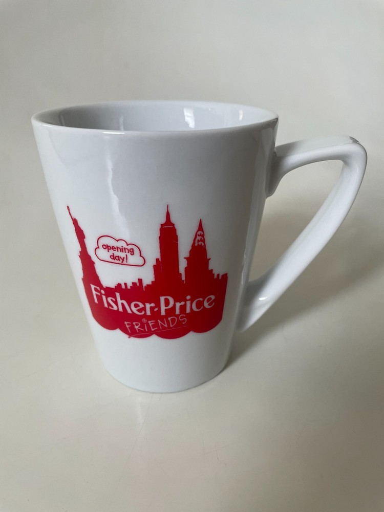 FISHER-PRICE FRIENDS ' Opening Day ! ' NEW YORK CITY  NYC  White Coffee Mug  VG+-image