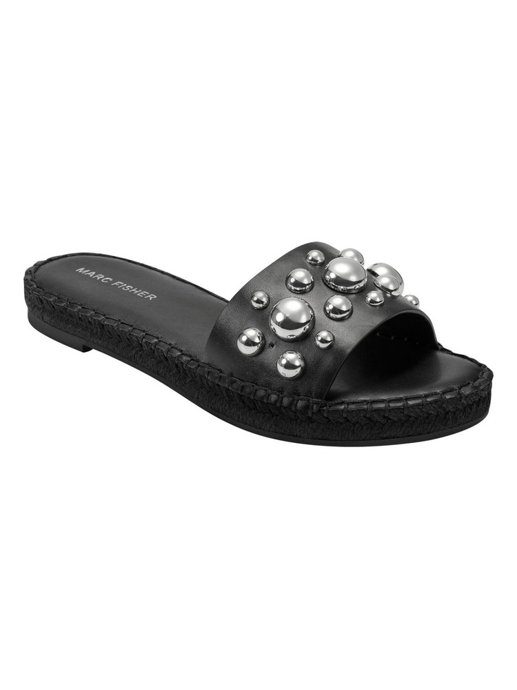 MARC FISHER Womens Black Beira Almond Toe Slip On Espadrille Shoes Size 8.5 Medium