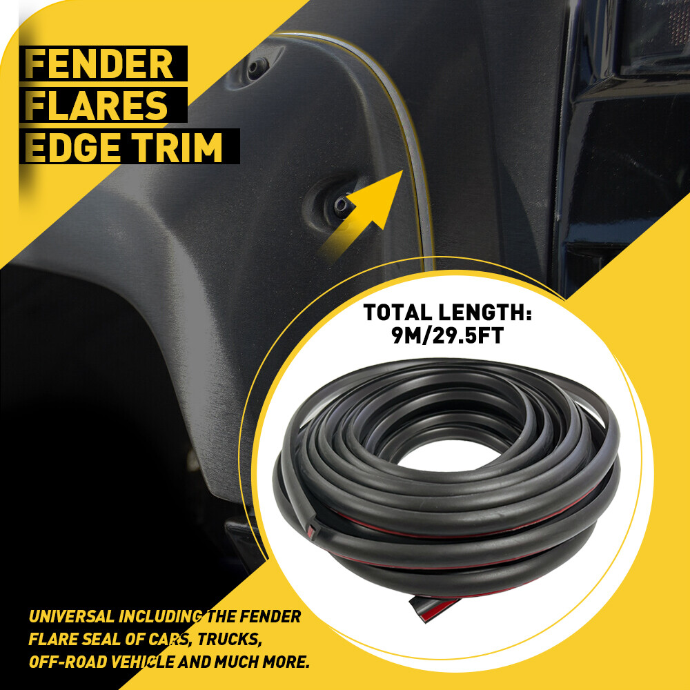 9m Universal Wheel Wells Fender Edge Flare Rubber Trim Seal Strip For Car Truck
