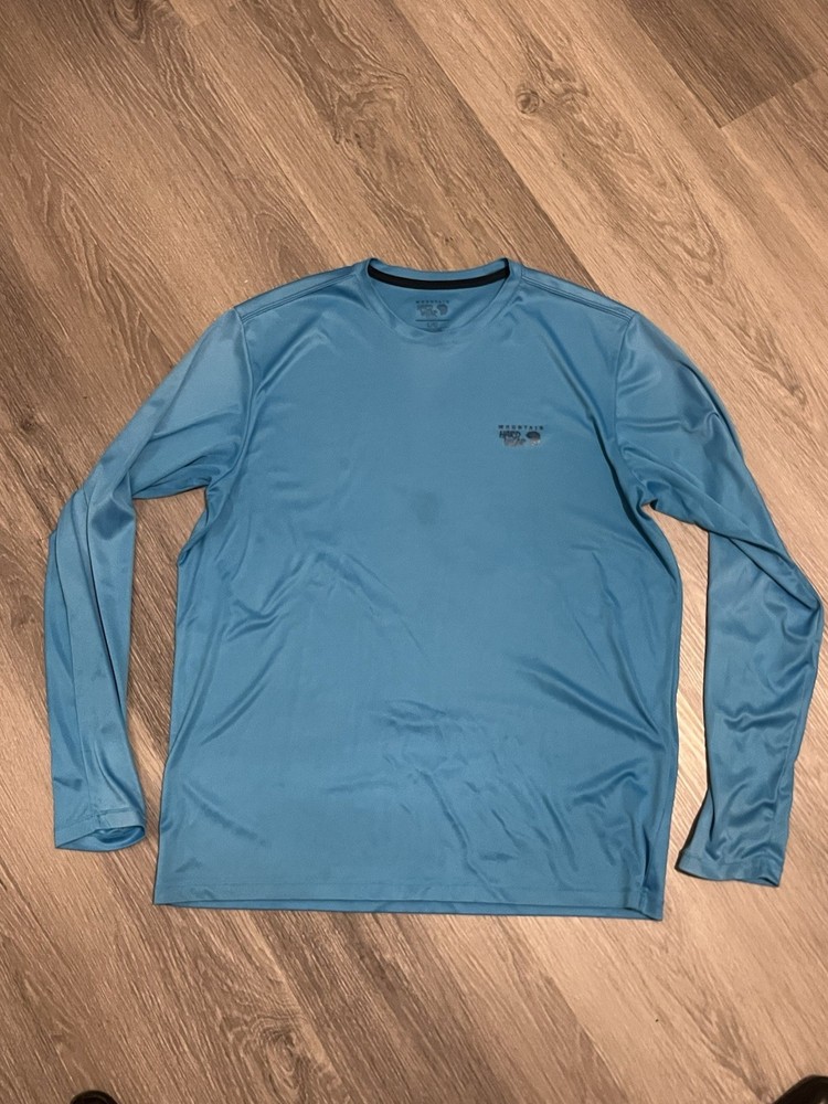 Mountain Hardwear Blue Long Sleeve Hiking Shirt, Size L