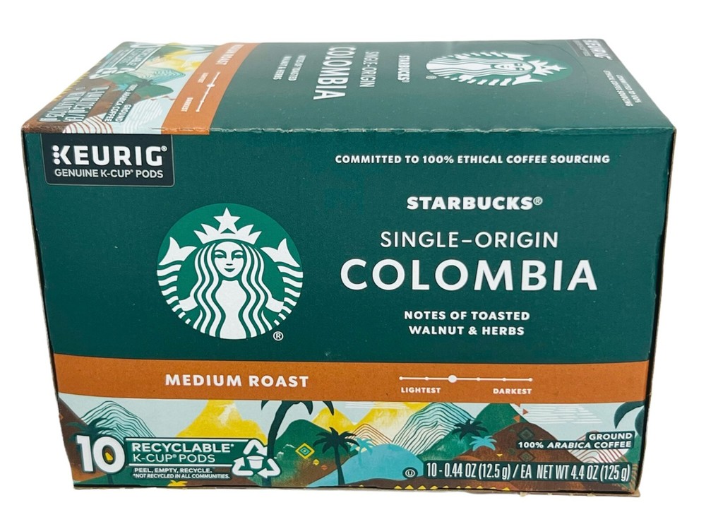 Starbucks Colombia Medium Roast Coffee Keurig K Cups 4.4 oz