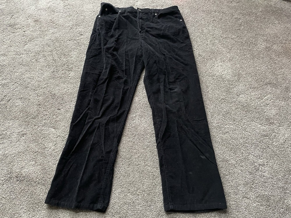 Gloria Vanderbilt Womens Black Corduroy Dress Pants Size 18 Preppy Formal Style