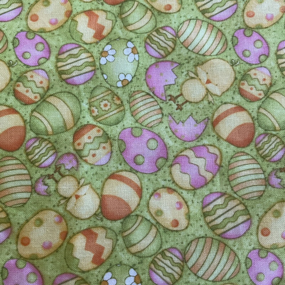 green yellow pink easter eggs spring chicken tossed debbie mumm 2.2 Yards