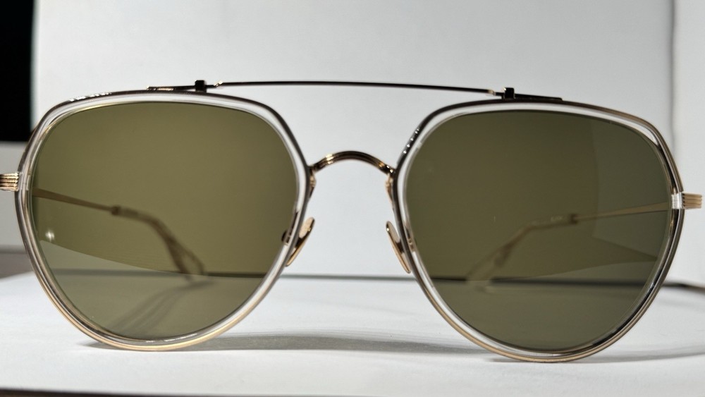 KREWE Baker  24K Titanium + Crystal Polarized  Aviator Sunglasses