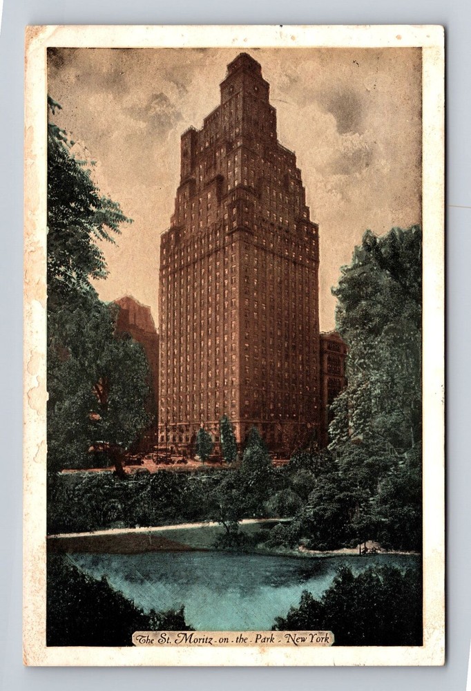 New York City NY, Central Park, St Moritz on the Park, Vintage Postcard