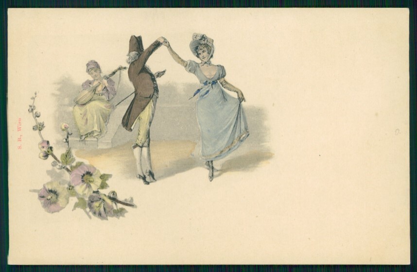 Viennoise Dancing Couple postcard TC4063