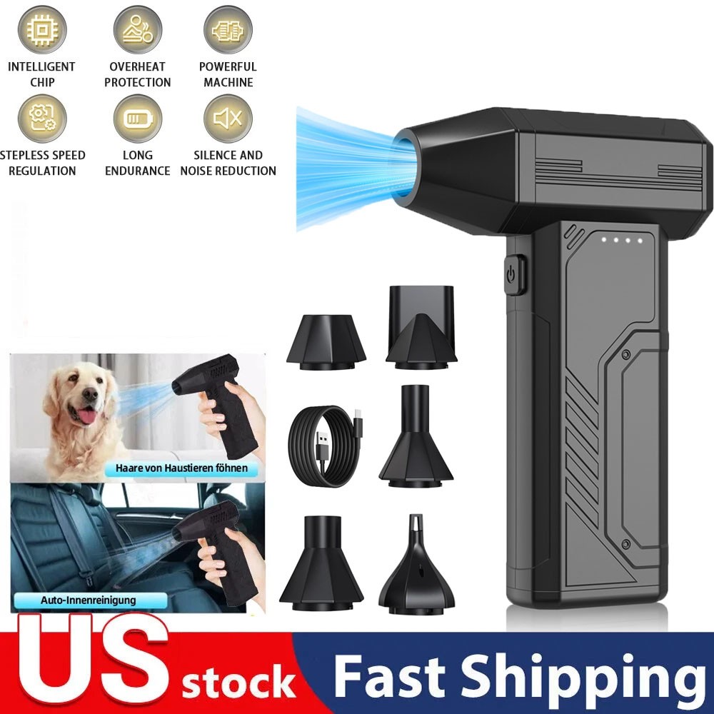 Super Power Turbo Fan 130000 RPM High Wind Speed 52m/s Rechargeable Blower-