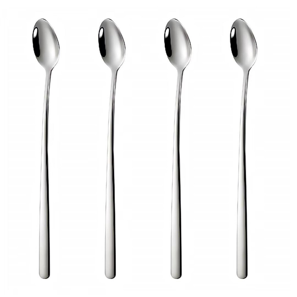 Long Handle Iced Tea Spoons, 304 Stainless Steel Cocktail Stirring Spoons,9 I...
