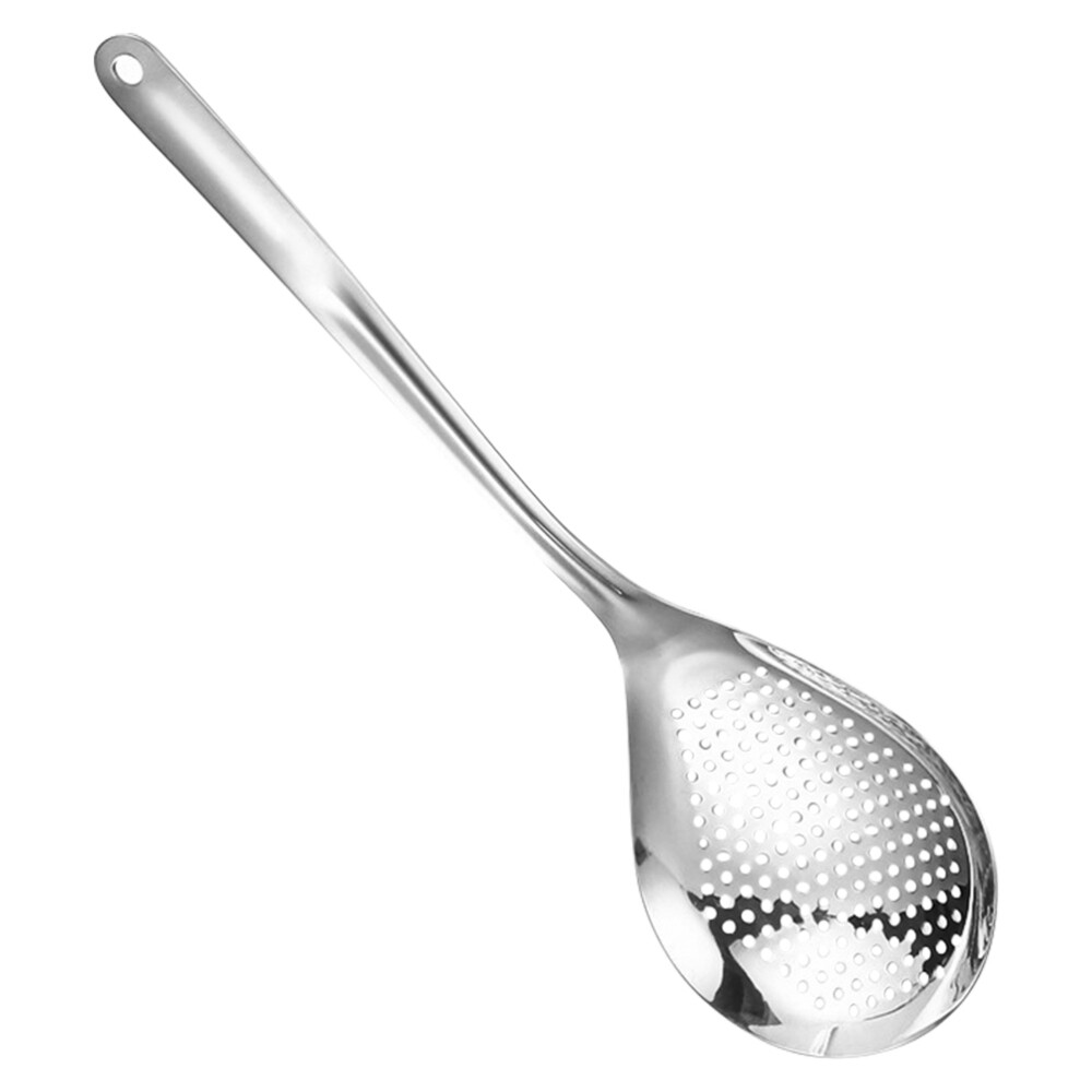 Long Stainless Steel Colander Kitchen Utensils Pepper Food Serving Strainer