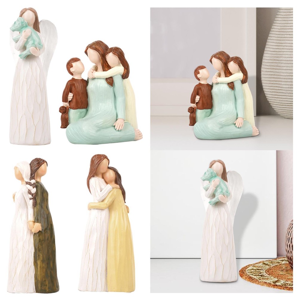 Family Figure Sculpture Resin Figurine Artwork Decorative Home Decor Desktop