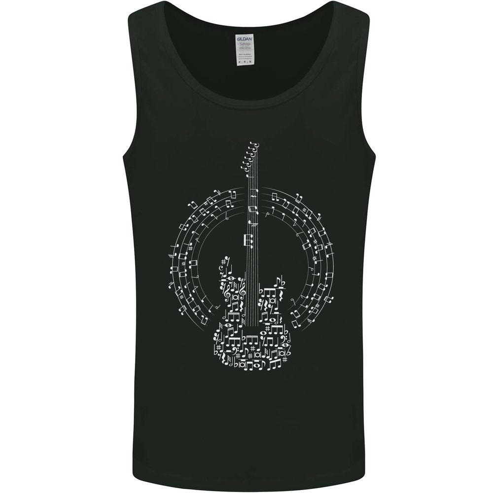 Guitar Notes Electric Guitarist Player Rock Mens Vest Tank Top