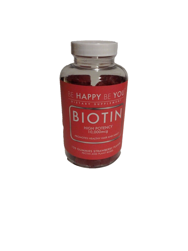 BE HAPPY BE YOU BIOTIN 10,000 Mcg High Potency Gummies Promotes Healthy Hair &