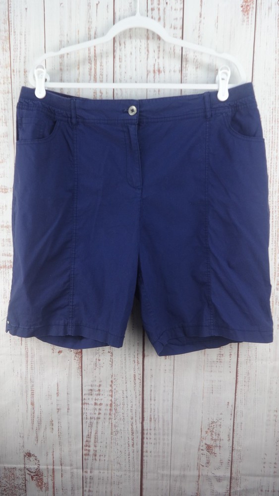 Chico's Bermuda Shorts Women's Size 3 (34) Blue Casual Comfort Cotton Blend