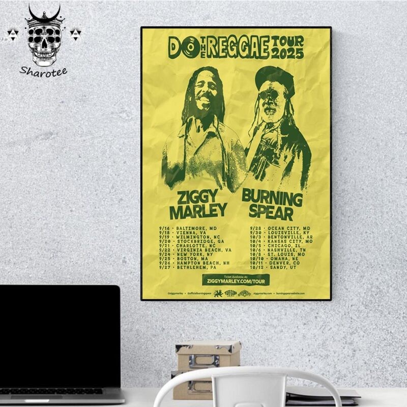 Ziggy Marley Do The Reggae Tour 2025 Burning Spear Home Decor Poster