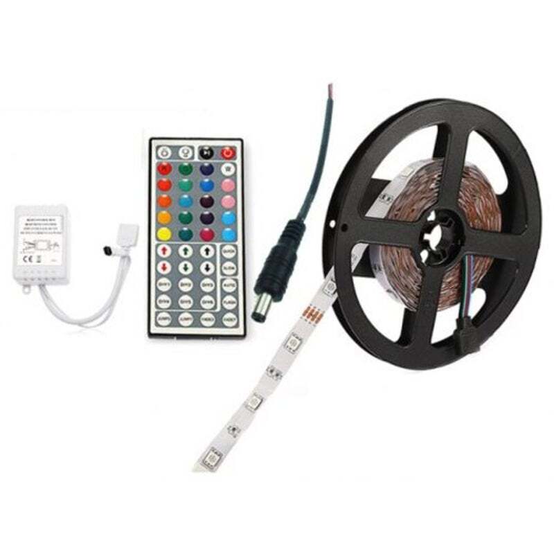 5M 24W Rgb Smd2835 Led Strip Light / 44Key Ir Controller Kit With Male Dc Connec