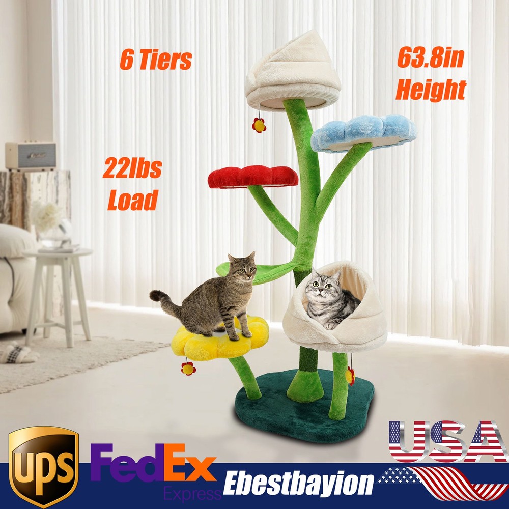 Large Multi-Level Cat Tree Tower with Climbing Frame and Activity Centre