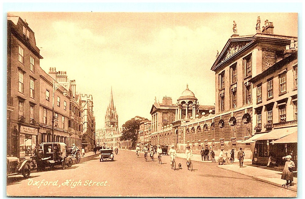 S02-8286, OXFORD, HIGH STREET, 100 YEAR-OLD POSTCARD