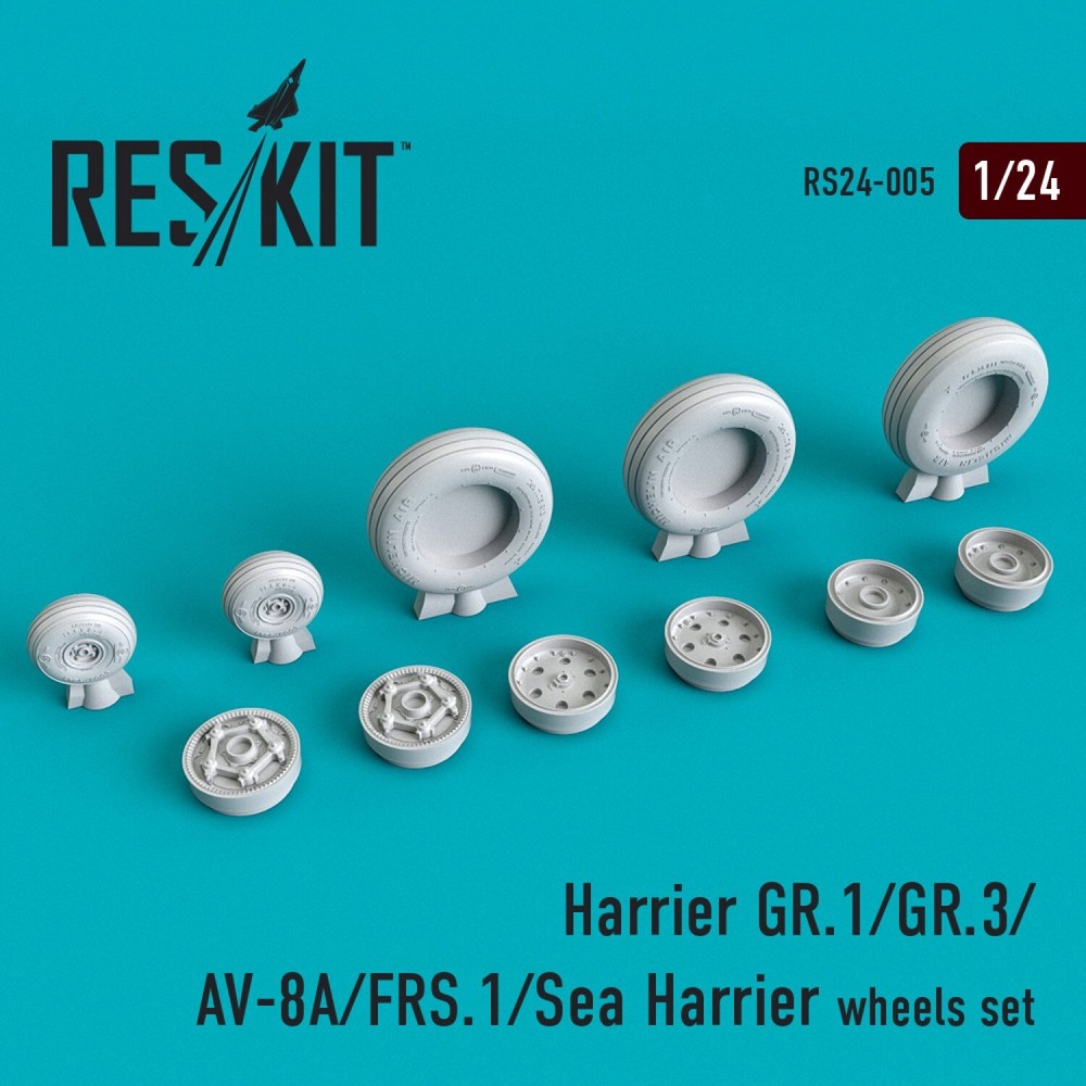 Harrier GR1/GR3/AV-8A/FRS1/Sea Harrier Wheels Set 1:24 ResKit RS24-0005