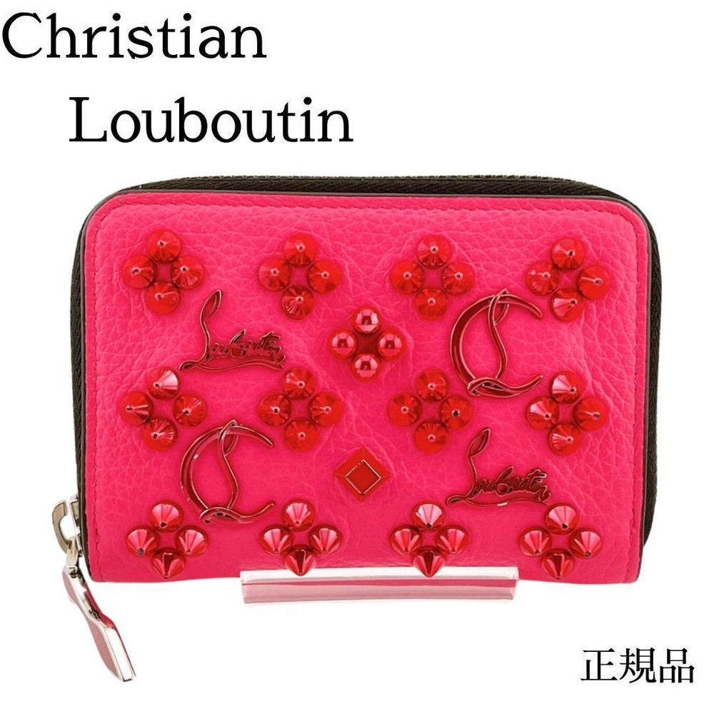 Christian Louboutin Pink Spike Stud Panettone Coin Case