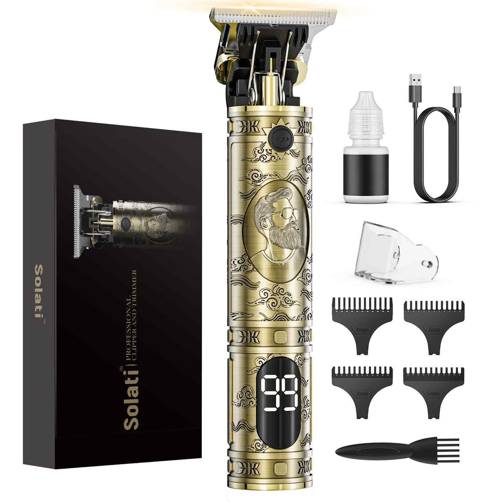 Professional Cordless Hair Clippers for Men with LCD Display & Beard Trimmer