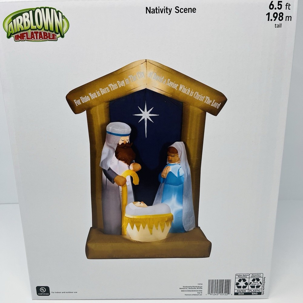 Gemmy Christmas Nativity Scene 6.5 FT Airblown Inflatable Outdoor Decor NWB