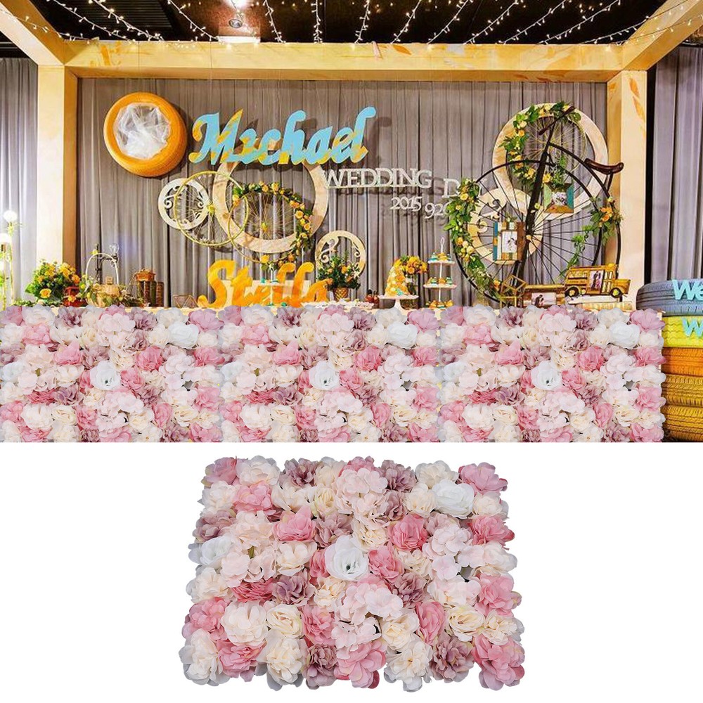 Artificial 12 Pcs Flower Wall Romantic Flower Wall Wedding Background Decor