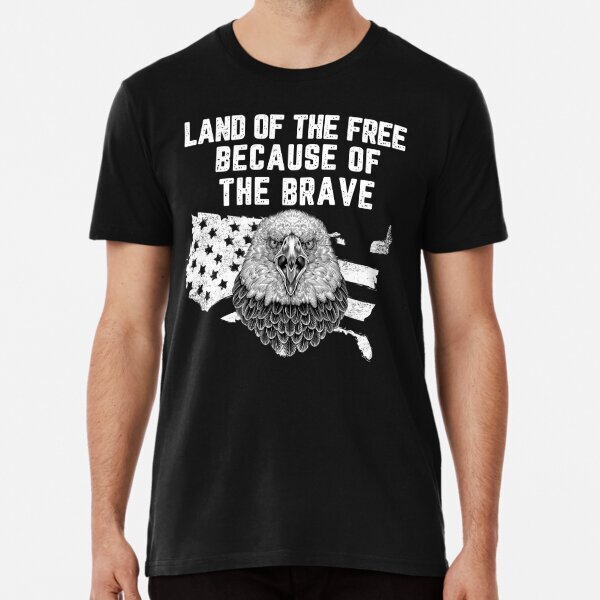 Land of the Free Because of the Brave Memorial Day Patriotic Shirt S-5XL