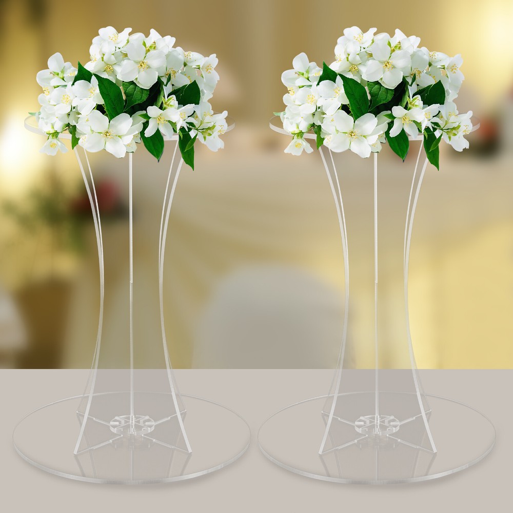 60cm Clear Acrylic Vase Stand for Wedding Party Decor by Roadlead