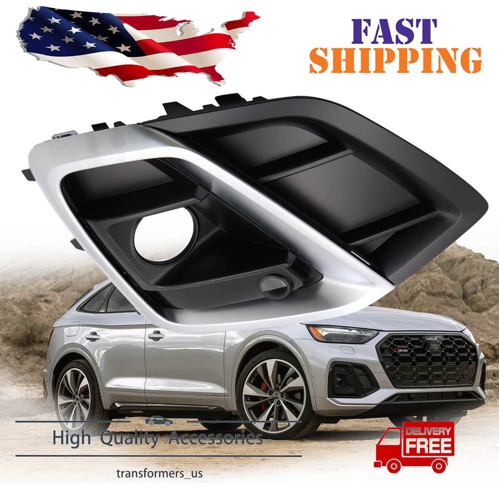 For 2021-24 Audi Q5 SQ5 Fog Light Bezel With Silver Rim Passenger Side AU1039162