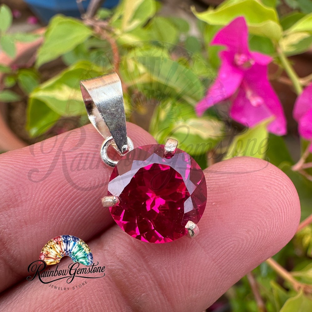 Certified 12.55 CT Natural Mogok Pink Ruby in 925 Sterling Silver Pendant