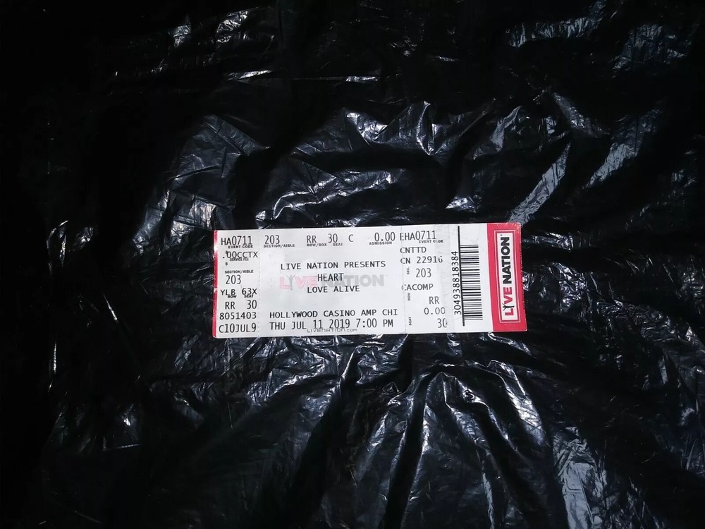 HEART & Sheryl Crow Love Alive Tour Chicago Tinley 7/11/19 Concert Ticket Stub