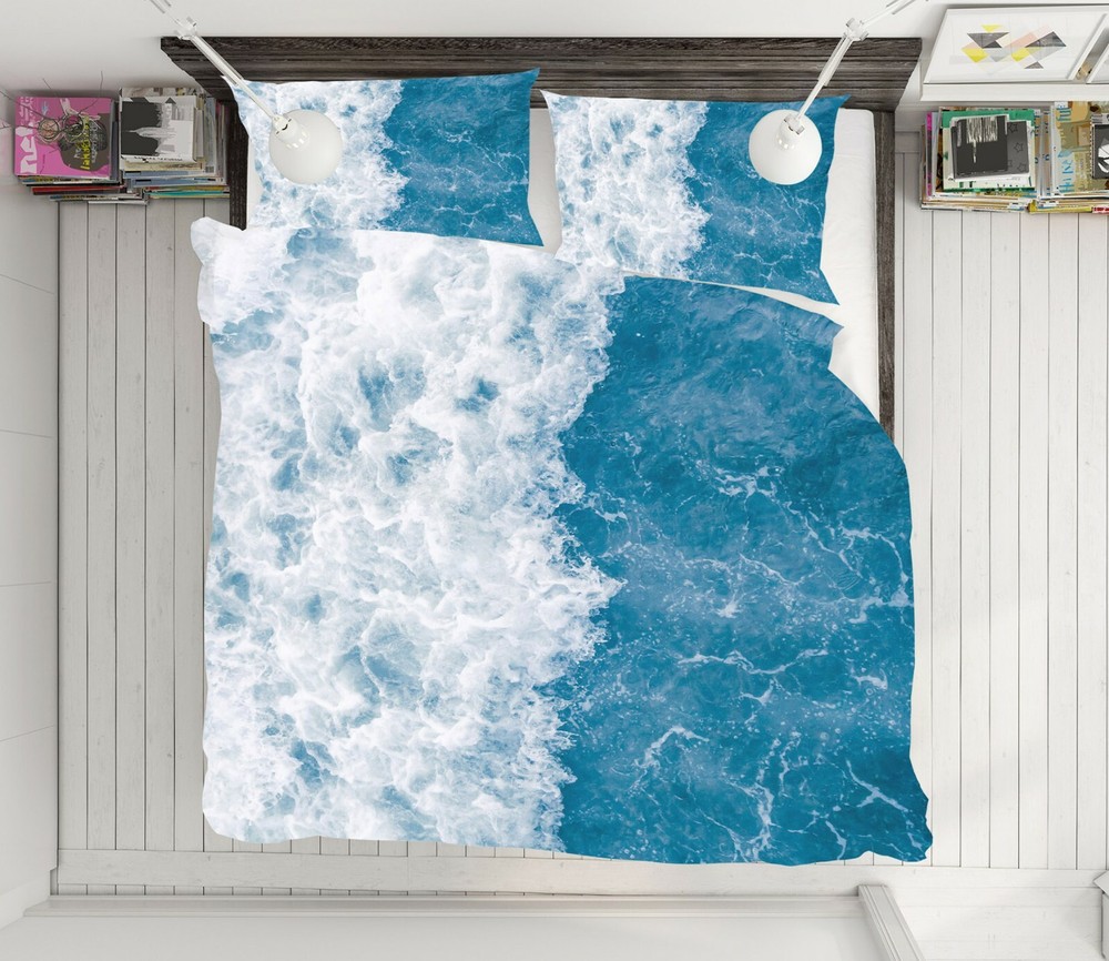 3D Blue Ocean ZHUA624 Bed Pillowcases Quilt Duvet Cover Set Queen King Amy