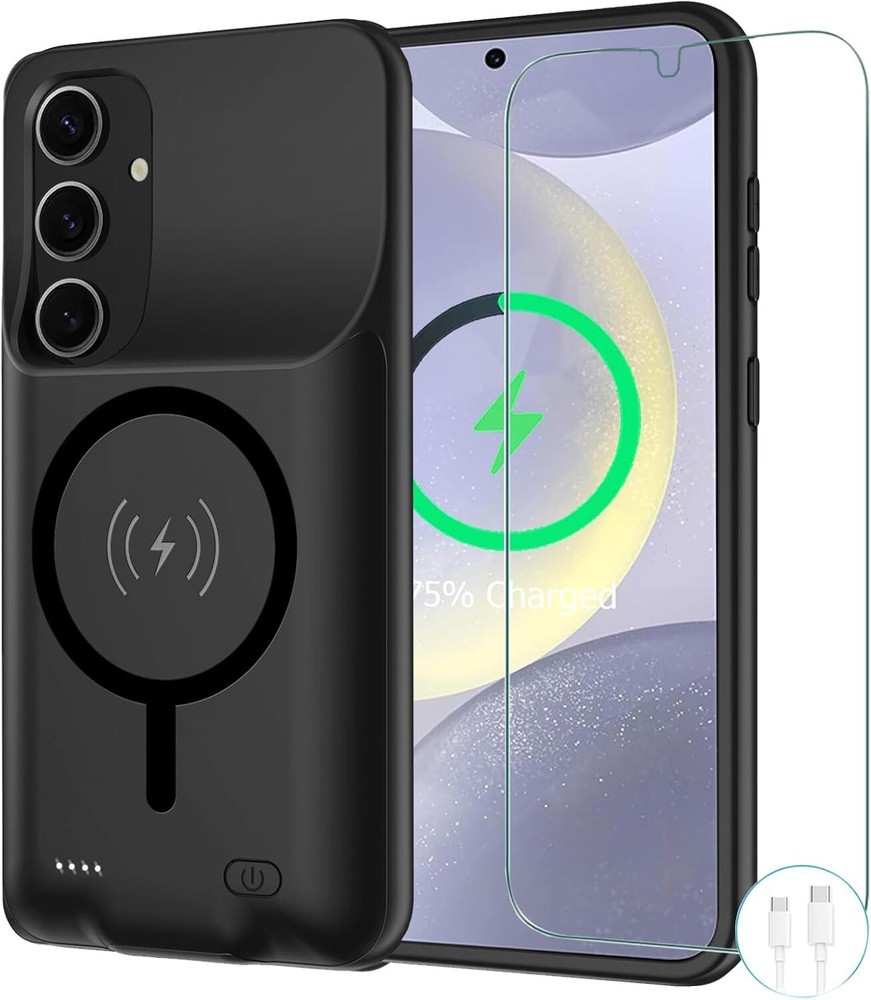 All-in-One Protective Battery Case for Galaxy S24 Plus - 12000mAh High Capacity