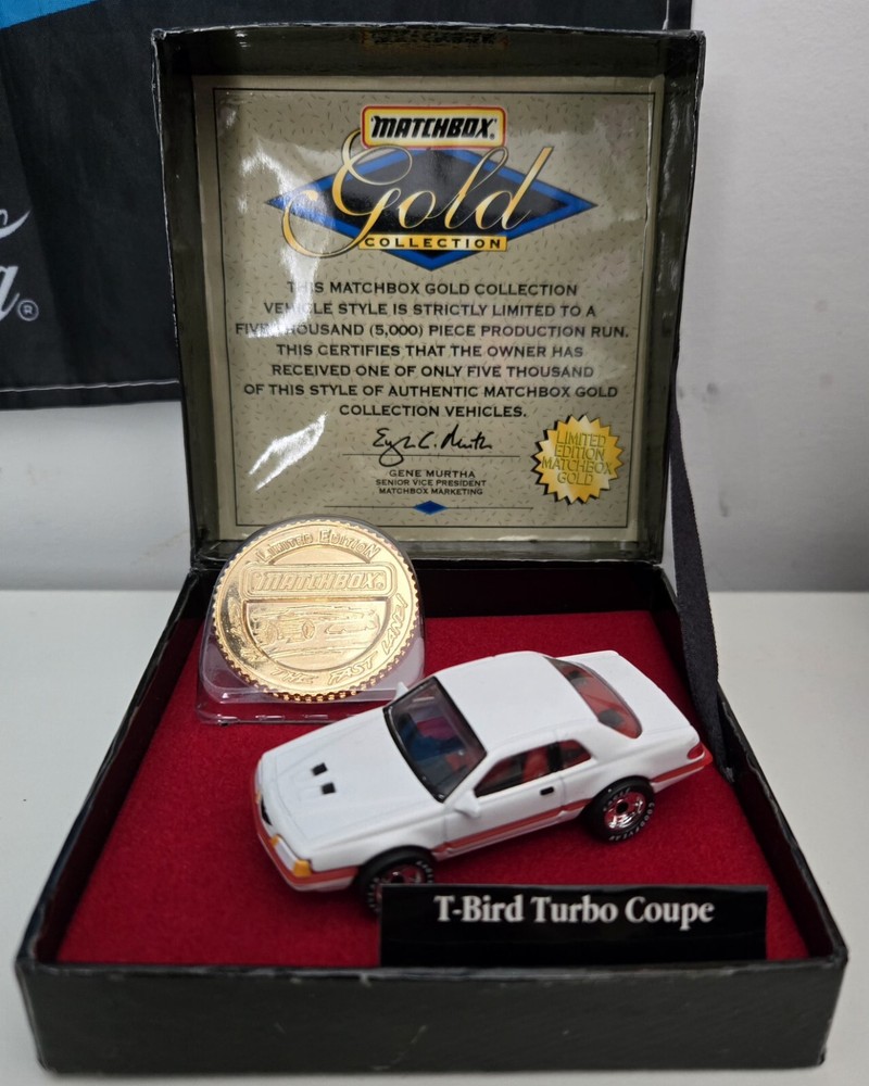 MATCHBOX Gold Collection White T-BIRD TURBO COUPE Rare LTD. EDITION 1-5000