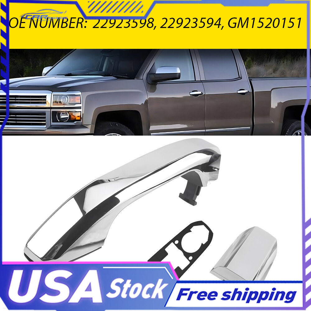 NEW 1X Exterior Rear Chrome Door Set Handle for Chevy 14-19 Silverado GMC Sierra