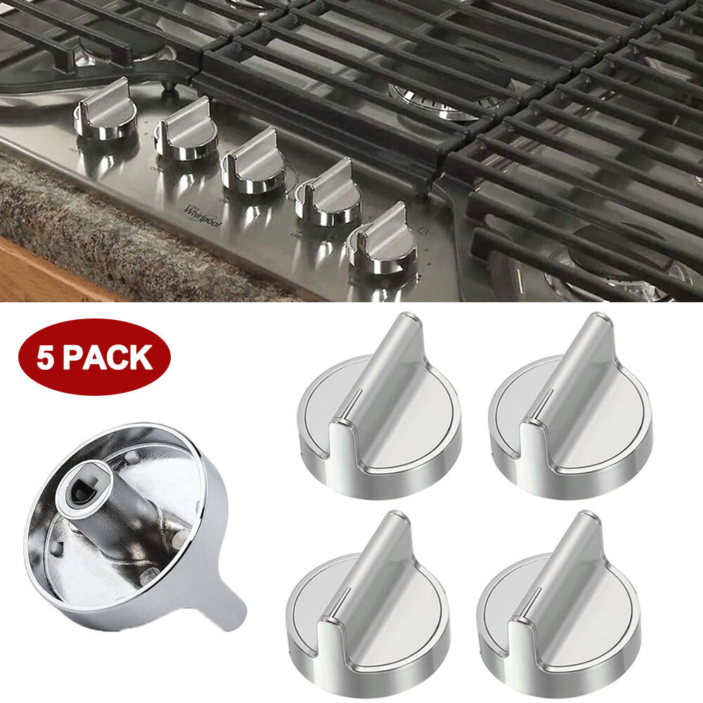 5PCS Whirlpool Stove Knobs Replacement W10594481 Cooktop Control Set
