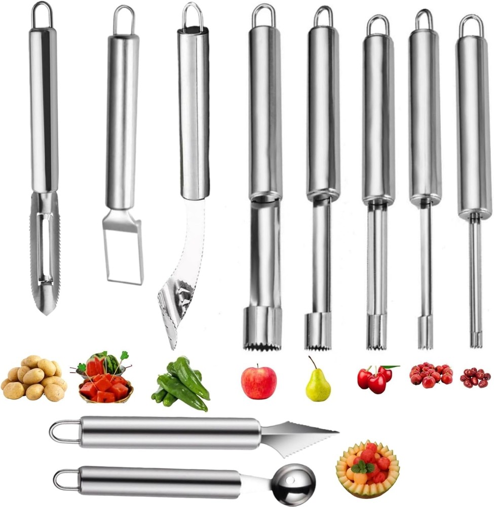 Fruit and Vegetable Corer Tool,Kitchen Fruit Carving Knife, Multi-Function Stain