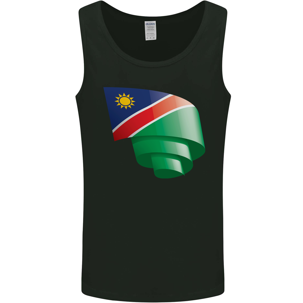 Curled Namibia Flag Namibian Day Football Mens Vest Tank Top