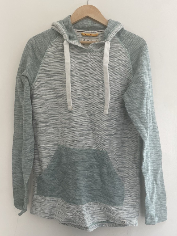 Free Planet Men's Marled Cotton Blend Raglan Long Sleeve Pullover Hoodie Green L